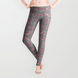 Whale Plaid #1 PINK and GREY Leggings