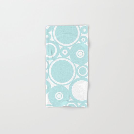 Blue dots and circles - abstract patterns - aqua Hand & Bath Towel