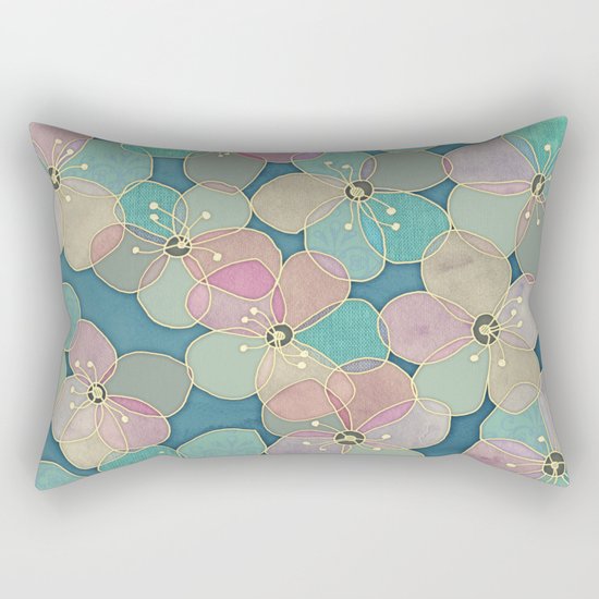 It's Always Summer Somewhere 2 - translucent poppy doodle Rectangular Pillow