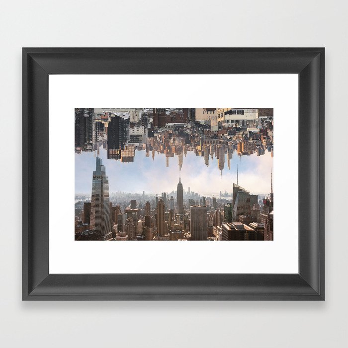 Opposing Manhattan Skyline Views | Surreal New York City Framed Art Print