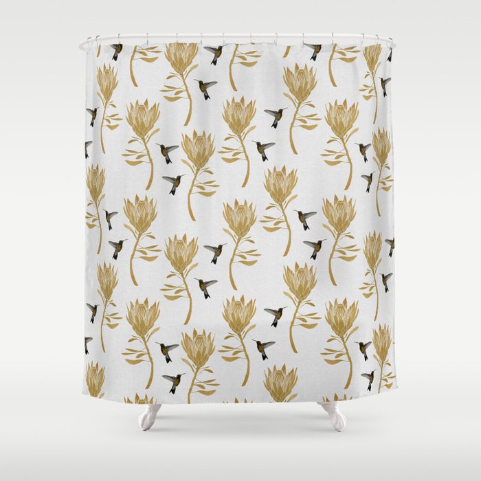 Hummingbird Amp Flower I Shower Curtain By Paperpixelprints