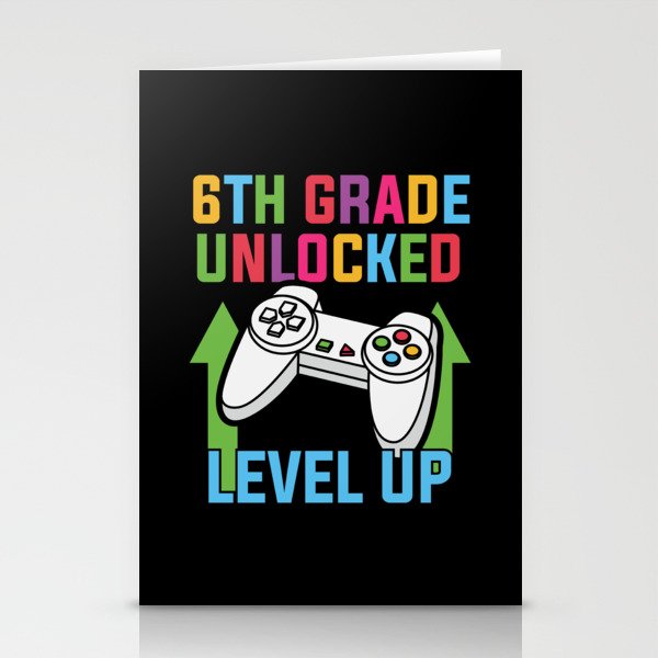 6th Grade Unlocked Level Up Stationery Cards