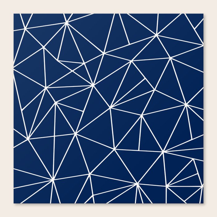 Triangle Geometric Art, Navy Blue, Pieces Art Canvas Print by Megan