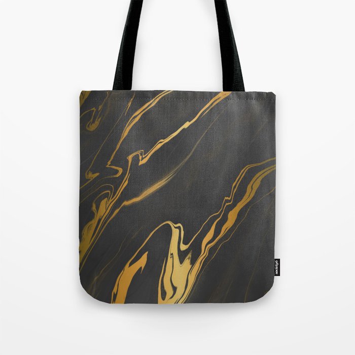 Graphite gold marble Tote Bag