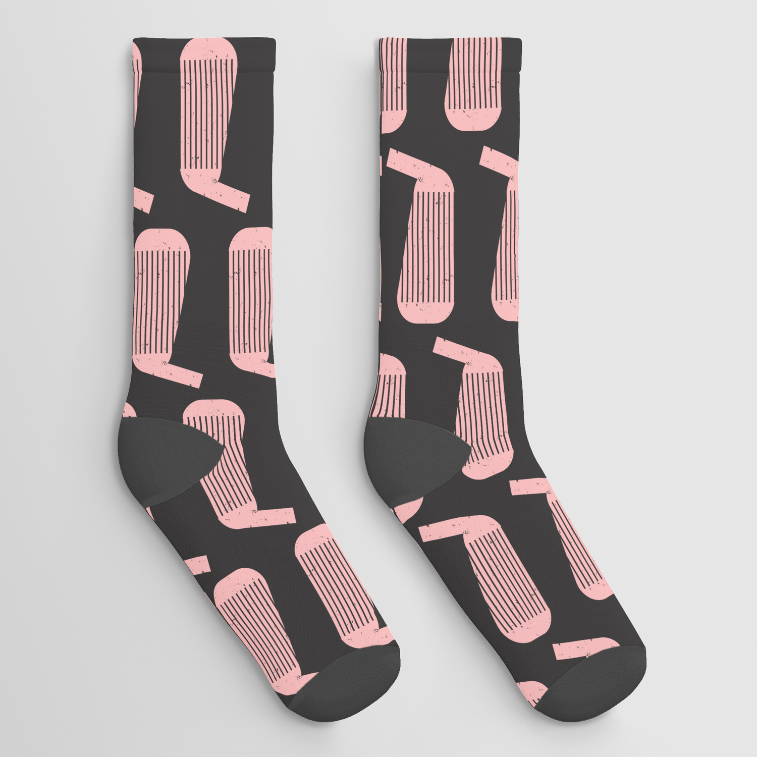 Active Mauve Loosen Golf Club Head Vintage Pattern (Black/Pink) Socks by Lightfield | Society6