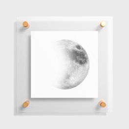 Quarter Moon | Waxing Crescent | Watercolor Painting | Illustration | Black and White Floating Acrylic Print
