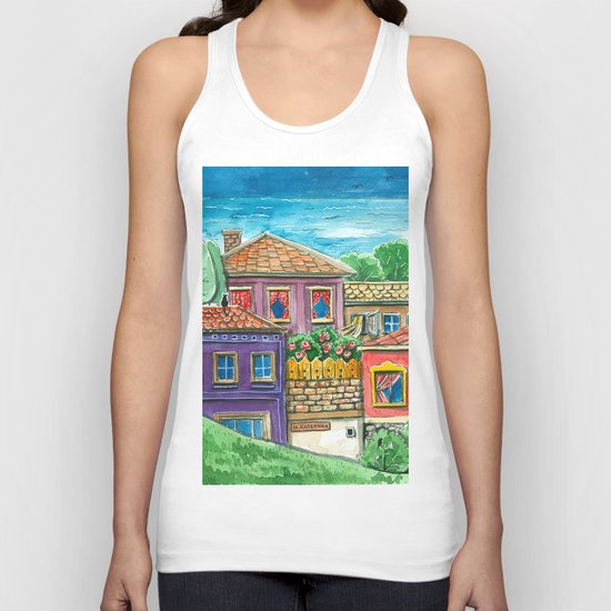 Doodle houses Unisex Tank Top