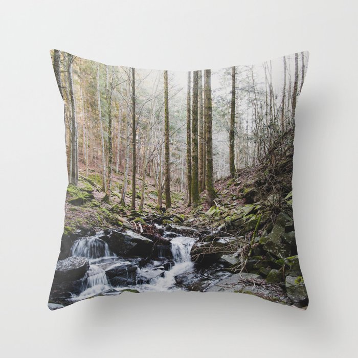In the woods Throw Pillow