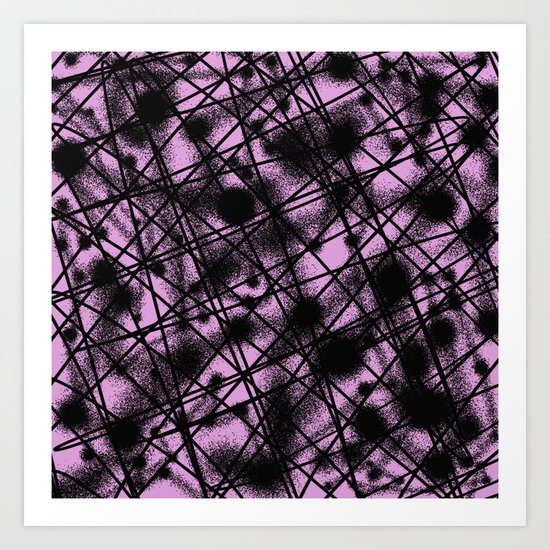 Web Of Lies - Black and pink conceptual, abstract, minimalistic artwork Art Print
