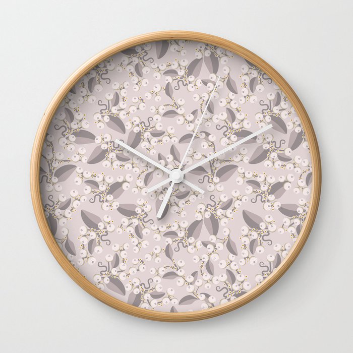 Geometric Berries - Neutral Wall Clock