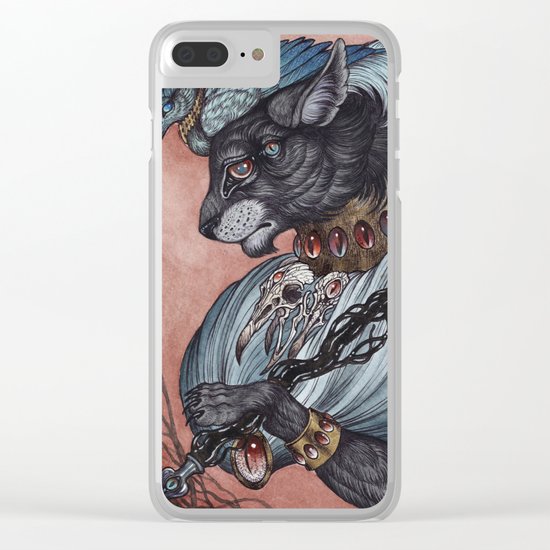 Jack of Spades art print Clear iPhone Case