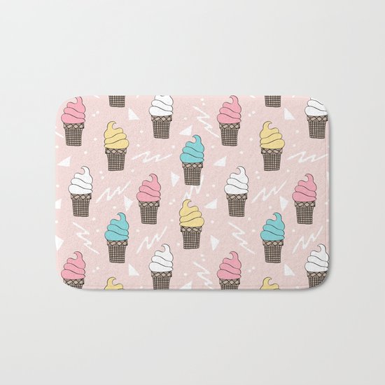 Ice cream dole whip rad geometric dessert treats pattern by andrea lauren Bath Mat