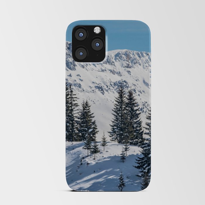 Winter landscape with snow-covered fir trees iPhone Card Case