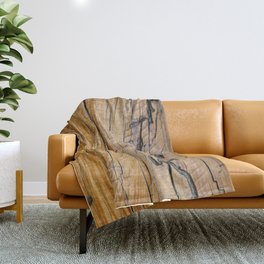 Natural wood background, wood slice and organic texture Throw Blanket