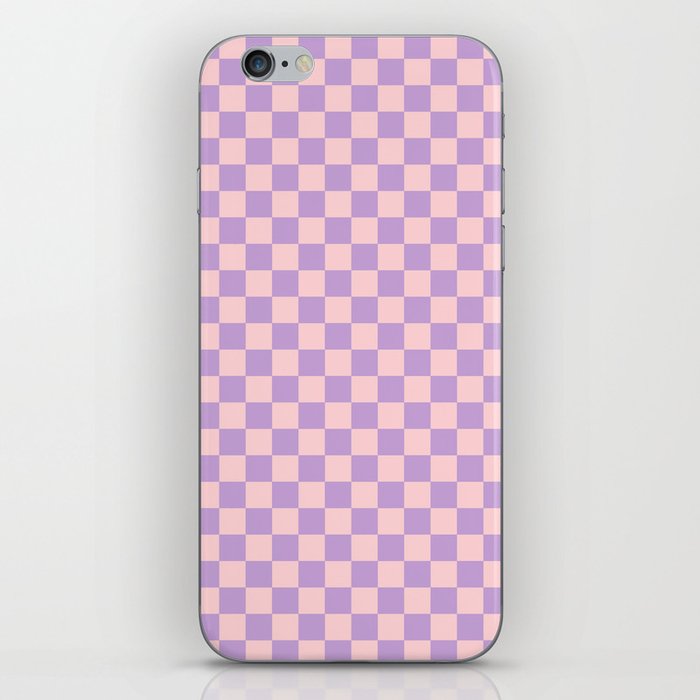 Checker Pattern 344 Pink and Lilac iPhone Skin