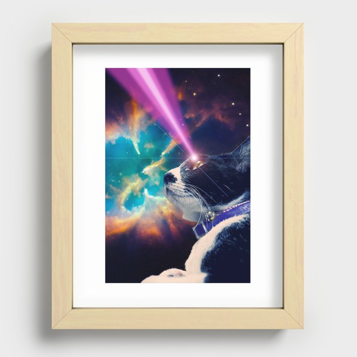Neko San in Space Recessed Framed Print