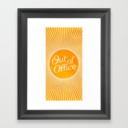 Out of Office Watercolor Orange Framed Art Print