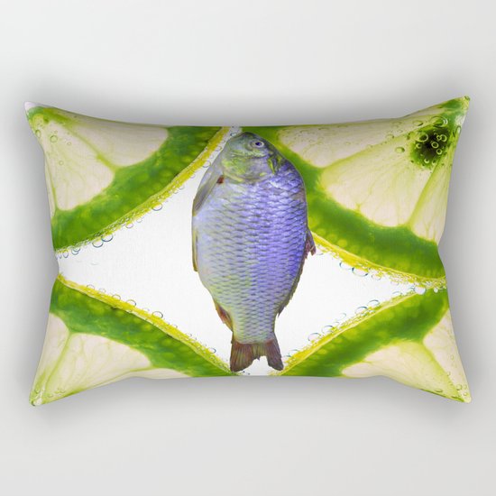 Lime Fish Rectangular Pillow