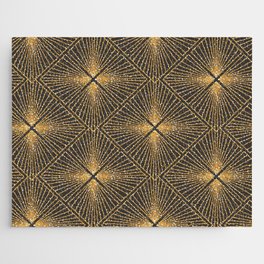 Art Deco Seamless Geometric Pattern. Elegant Wallpaper Design with Gold Texture. Abstract Vintage Background. Vintage illustration Jigsaw Puzzle