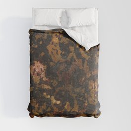 Cracked rusty metal wall Comforter