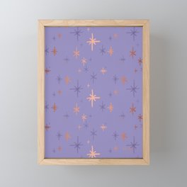 Stars Pattern - Rose Gold Palette Framed Mini Art Print