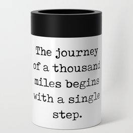 The journey of a thousand miles - Lao Tzu Quote - Literature - Typewriter Print Can Cooler