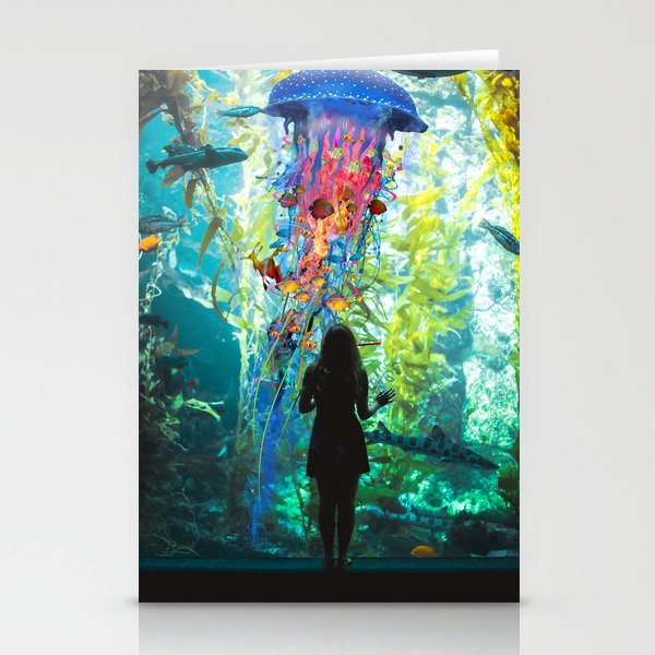 Electric Jellyfish World in an Aquarium Stationery Cards