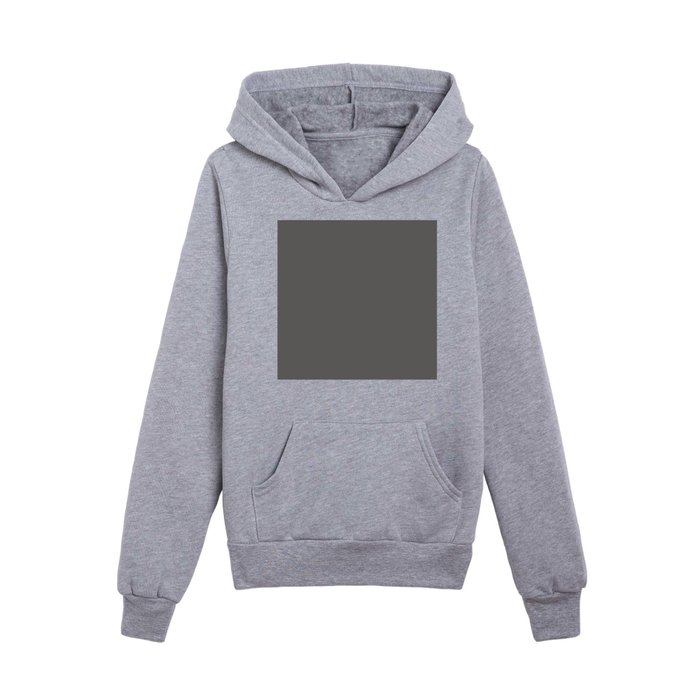 Dark Gray Solid Color Pairs Pantone Gunmetal 18-0306 TCX Shades of Gray Hues Kids Pullover Hoodie