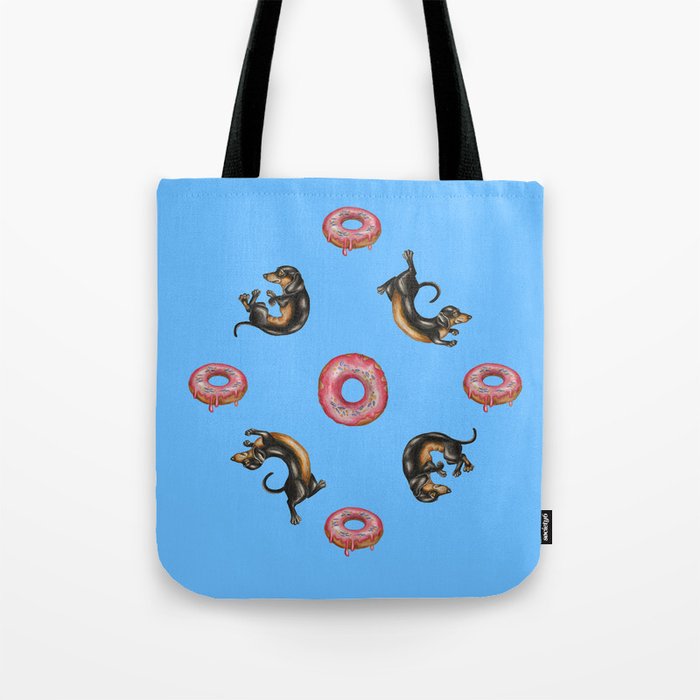Dachshunds & Donuts Tote Bag