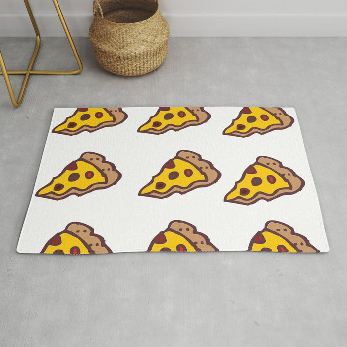 Pizza Pattern with Transparent Background Rug