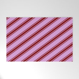 [ Thumbnail: Plum & Maroon Colored Lines/Stripes Pattern Welcome Mat ]