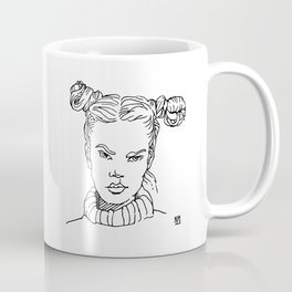 Young woman with pigtails Coffee Mug