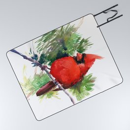 Cardinal Bird Picnic Blanket