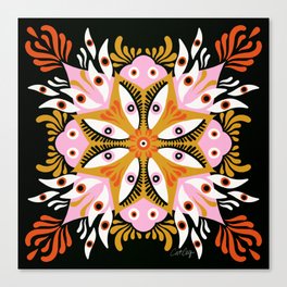 Trippy Mandala – Charcoal Canvas Print