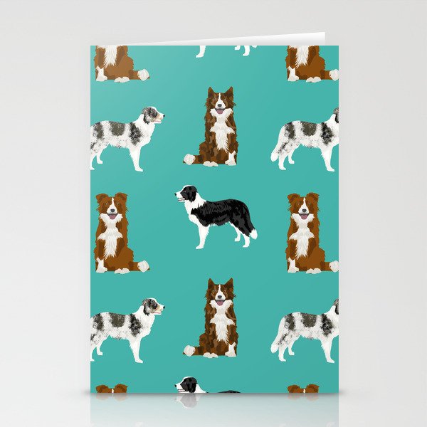 Border Collie mixed coats dog breed pattern gifts collies dog lover Stationery Cards
