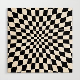 Black Check or Checked Background. Wood Wall Art