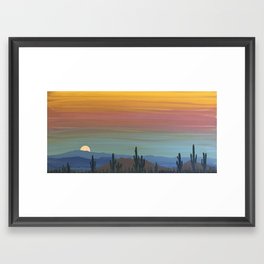 Arizona Moonrise Framed Art Print | Beauty, Orange, Arizonamoonrise, Inspirational, Desert, Curated, Magical, Horizon, Acrylic, Nature 