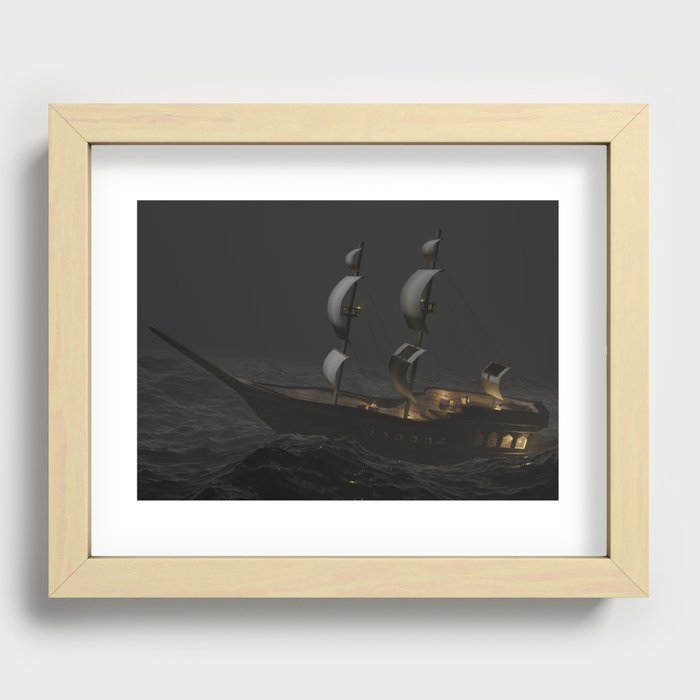 Pirate ship Recessed Framed Print