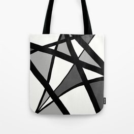Geometric Line Abstract - Black Gray White Tote Bag