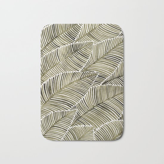 Tropical Leaves – Taupe Palette Bath Mat