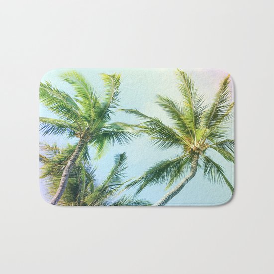 Relaxing Rainbow Color Palms Bath Mat