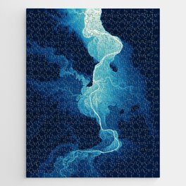 Willamette Channels 10-year Anniversary—Midnight Blue with subtle shaded relief Jigsaw Puzzle
