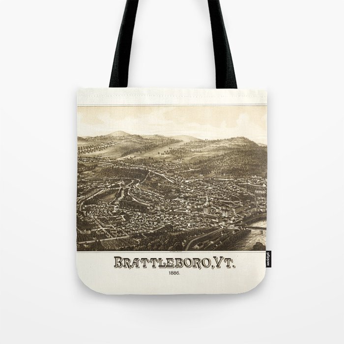 Aerial View of Brattleboro, Vermont (1886) Tote Bag