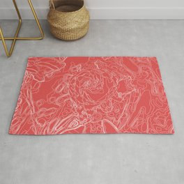 Rose abstraction white line Rug