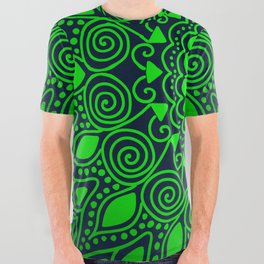 Oh, So Green Mandala Art All Over Graphic Tee