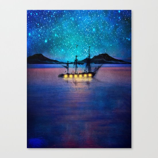 Ship in the lights Canvas Print