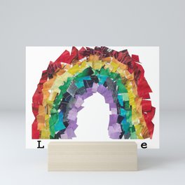 Rainbow Love collage Mini Art Print