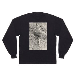 Richmond, USA - Black and White City Map Long Sleeve T-shirt