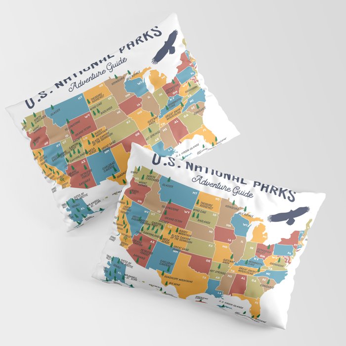 National Parks Adventure Guide Pillow Sham