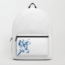 Follow the Herd - Blue #154 Backpack | Nature, Illustration, Design, Pattern, Cow, Style, Repeat, White, Cattle, Cartoon 